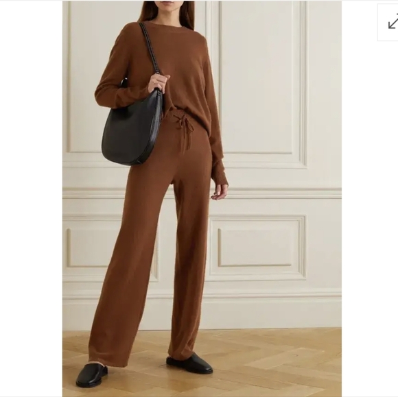 Reformation Net Sustain 100% Cashmere Track Pant Brown Small NWOT